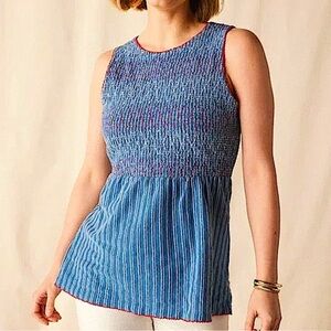NWT Matilda Jane Red, White, and Blue Enchanted Garden Roxie Striped Tank Large